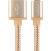 CABLU alimentare si date GEMBIRD, pt. smartphone, USB 2.0 (T) la Lightning (T), 1.8m, premium, conectori auriti, cablu cu impletire din bumbac, auriu, 