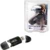 CARD READER extern LOGILINK, interfata USB 2.0, citeste/scrie: SD, MMC, RS-MMC; plastic, negru-transparent 