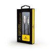 CABLU alimentare si date GEMBIRD, pt. smartphone, USB 2.0 (T) la Lightning (T), 2m, premium, cablu din cauciuc, negru, conectori argintii, 