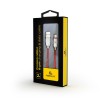 CABLU alimentare si date GEMBIRD, pt. smartphone, USB 2.0 (T) la Lightning (T), 2m, premium, cablu din cauciuc, rosu, conectori argintii, 