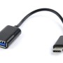 CABLU adaptor OTG GEMBIRD, pt. smartphone, USB 2.0 Type-C (T) la USB 2.0 (M), 16cm, asigura conectarea telef. la o tastatura, mouse, HUB, stick, etc., negru, 