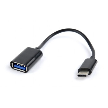 CABLU adaptor OTG GEMBIRD, pt. smartphone, USB 2.0 Type-C (T) la USB 2.0 (M), 20cm, asigura conectarea telef. la o tastatura, mouse, HUB, stick, etc., negru, 