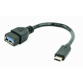 CABLU adaptor OTG GEMBIRD, pt. smartphone, USB 3.0 Type-C (T) la USB 3.0 (M), 20cm, asigura conectarea telef. la o tastatura, mouse, HUB, stick, etc., negru, 