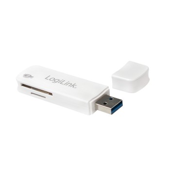 CARD READER extern LOGILINK, interfata USB 3.0, citeste/scrie: SD, micro SD; plastic, alb 