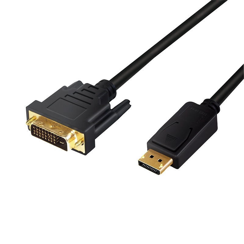 CABLU video LOGILINK, adaptor DisplayPort (T) la DVI-D DL (T), 1m, conectori auriti, rezolutie maxima Full HD (1920 x 1080) la 60Hz, negru, 