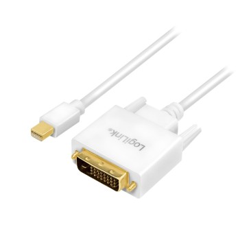 CABLU video LOGILINK, adaptor Mini-DisplayPort (T) la DVI-D DL (T), 3m, conectori auriti, rezolutie maxima Full HD (1920 x 1080) la 60Hz, alb, 