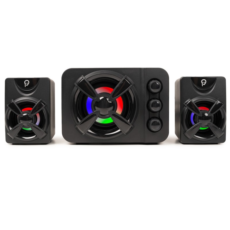 BOXE SPACER Gaming 2.1, RMS: 11W (2 x 3W + 5W), control volum, bass si inalte, subwoofer lemn MDF, 3 x LED, USB power, black, 