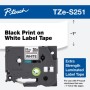 Banda Laminata Original Brother Black on White,TZES251, pentru D600|E500|E550|H500|P700|P710|P750|330|350|520|580|1400|1500|1600|1650|2200|2300|2310|2400|2430|2500|2600|2610|2700|2710|2730|2730|7500|7600, 24mm, incl.TV 1.2 RON, 