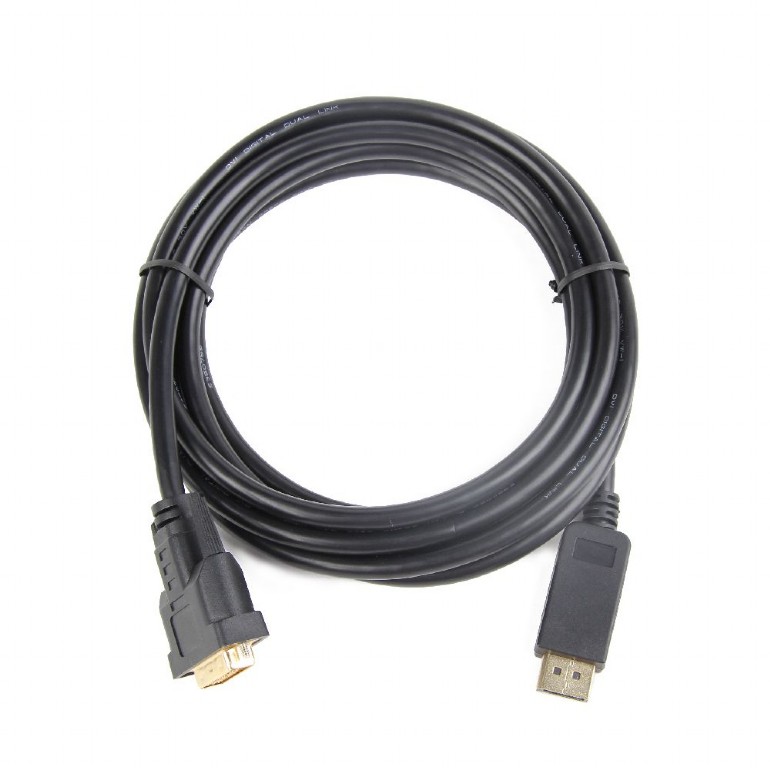 CABLU video GEMBIRD, adaptor DisplayPort (T) la DVI-D DL (T), 1.8m, rezolutie maxima Full HD (1920 x 1080) la 60Hz, negru, 