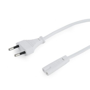 CABLU alimentare GEMBIRD casetofon, 1.8m, intrare Euro plug, iesire C7, bulk, alb, 