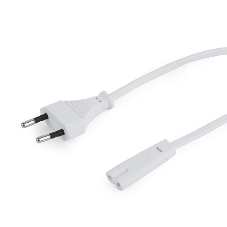 CABLU alimentare GEMBIRD casetofon, 1.8m, intrare Euro plug, iesire C7, bulk, alb, 