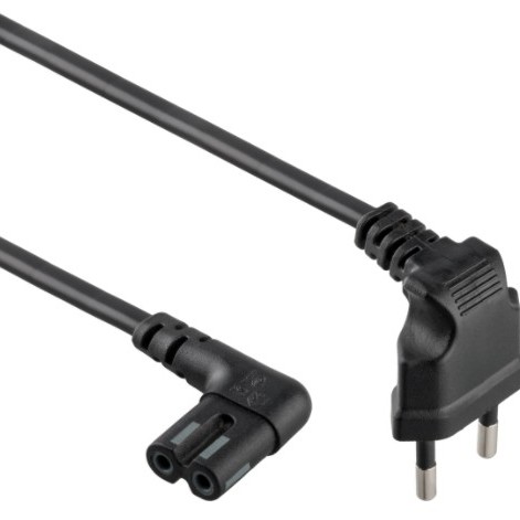 CABLU alimentare GEMBIRD casetofon, 1m, intrare Euro plug in unghi 90 grade, iesire C7 in unghi 90 grade, 10A, bulk, black, 