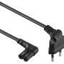 CABLU alimentare GEMBIRD casetofon, 1m, intrare Euro plug in unghi 90 grade, iesire C7 in unghi 90 grade, 10A, bulk, black, 