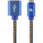 CABLU alimentare si date GEMBIRD,telefon,USB 2.0(T) la Micro-USB 2.0(T), 2m,premium,conectori auriti,impletit,negru(Jeans model), conetori albastri, 