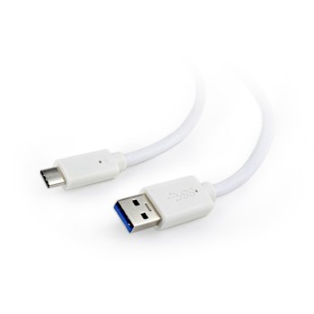 CABLU alimentare si date GEMBIRD, pt. smartphone, USB 3.0 (T) la USB 3.1 Type-C (T), 36W, 1m, alb, 