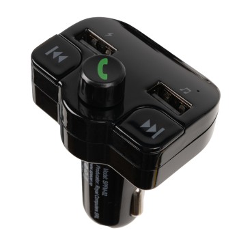 MODULATOR AUTO FM SPACER, Bluetooth 5.0, 2xUSB max. 5V/3.1A, 12V-24V, max. 10-15m, mic max. 0-1m, format MP3/WMA, 206 canale 87.5-108Mhz, USB disk, microSD,  answer/hang up/redial, protectie circuit, black, 