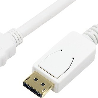 CABLU video LOGILINK, adaptor DisplayPort (T) la HDMI (T), 2m, conectori auriti, Full HD (1920 x 1080) la 60 Hz, alb, 