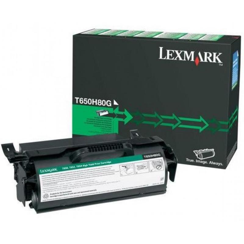 Toner Original Lexmark Black, T650H80G, pentru T650|T652|T654|T656, 25K, (timbru verde 1.2 lei) , 