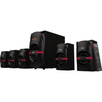 BOXE PC AKAI, 5.1, RMS 5 x 12 W, Bluetooth, cu fir, telecomanda wireless, conector Bluetooth, alimentare 220V, Jack 3.5mm, USB, negru, 