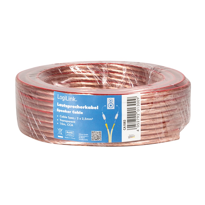 ROLA cablu audio Logilink, 2 x 2.5mm2, 10m, CCA, 