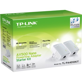 KIT ADAPTOR POWERLINE TP-LINK tehnologie AV,  AV600, pana la 600Mbps, 1 port 10/100Mbps, 2 buc. 