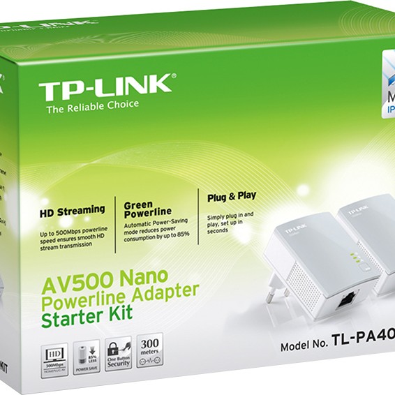 KIT ADAPTOR POWERLINE TP-LINK tehnologie AV,  AV600, pana la 600Mbps, 1 port 10/100Mbps, 2 buc. 