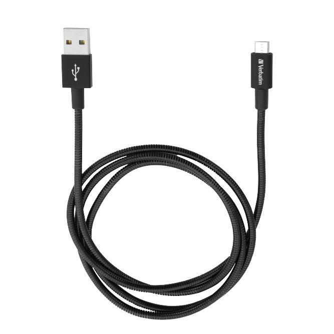 CABLU alimentare si date VERBATIM, pt. smartphone, USB 2.0 (T) la Micro-USB 2.0 (T), 1m, premium, cablu metalic, negru, 