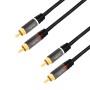 CABLU audio LOGILINK stereo (RCA T/T), 7.5m, conectori auriti, negru 