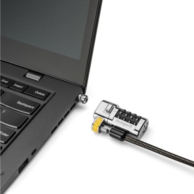 CABLU securitate KENSINGTON pt. notebook 3-in-1 slot standard/Nano/Wedge,cifru cu 4 discuri,one-click,1.8m,cablu otel carbon,permite pivotare si rot,
