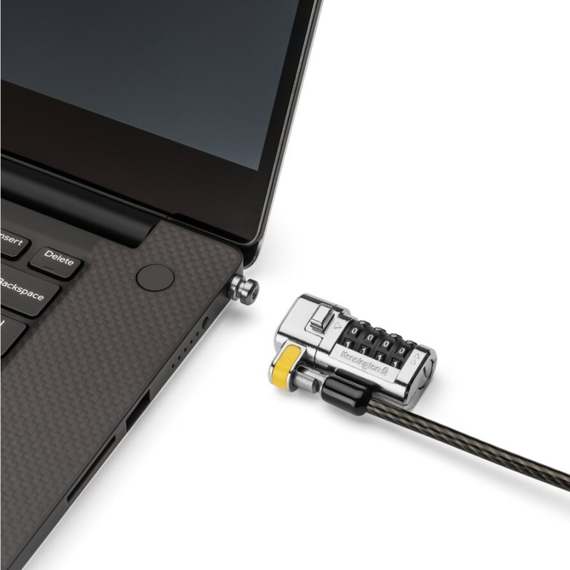 CABLU securitate KENSINGTON pt. notebook 3-in-1 slot standard/Nano/Wedge,cifru cu 4 discuri,one-click,1.8m,cablu otel carbon,permite pivotare si rot,