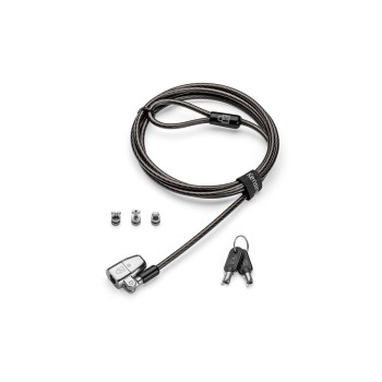 CABLU securitate KENSINGTON pt. notebook 3-in-1 slot standard/Nano/Wedge,cheie standard,one-click,1.8m,cab otel carbon,permite pivotare/rotire, 