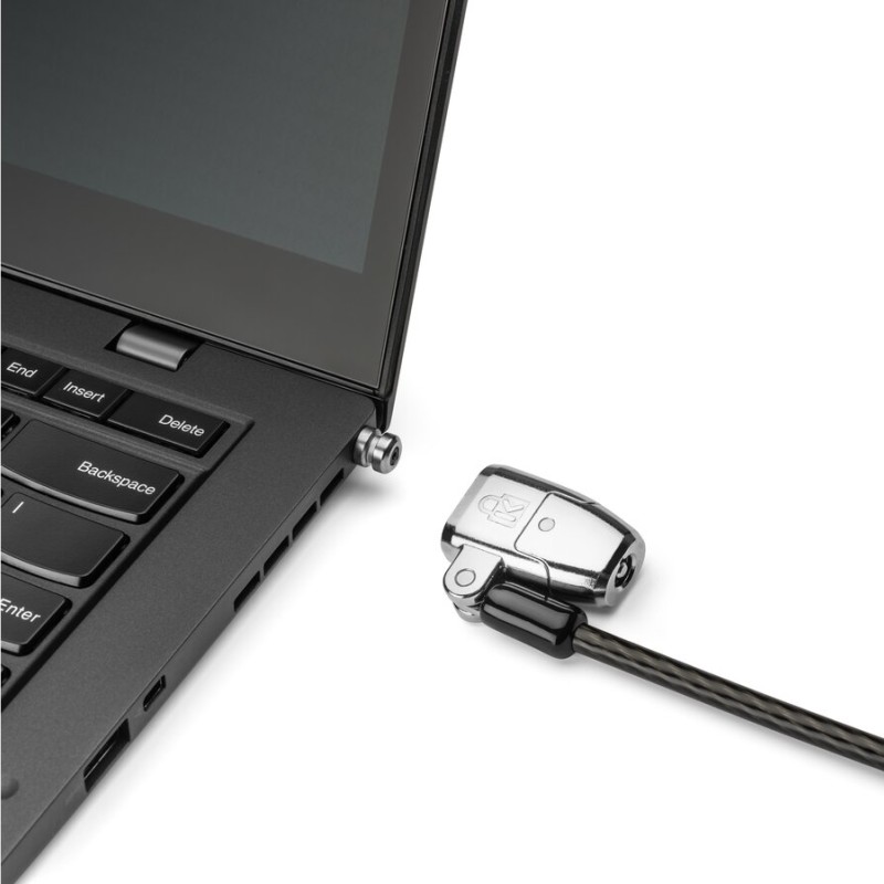 CABLU securitate KENSINGTON pt. notebook 3-in-1 slot standard/Nano/Wedge,cheie standard,one-click,1.8m,cab otel carbon,permite pivotare/rotire, 