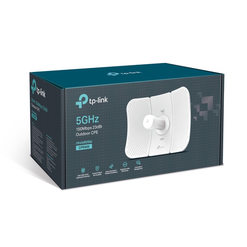 ACCESS POINT TP-LINK wireless exterior 150Mbps port 10/100Mbps, antena externa, pasiv PoE, 5GHz 