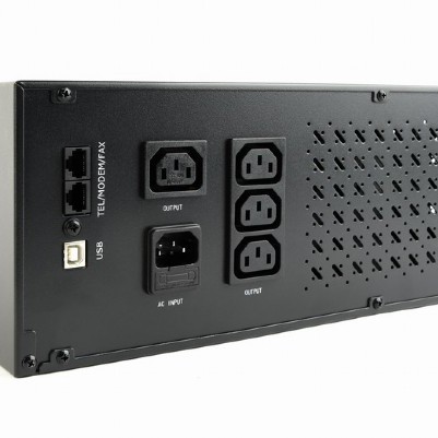 UPS GEMBIRD Line Int. cu sin. simulata, cu management, Rack 3U, LCD, 1500VA/900W, AVR, 4x IEC, baterie 2x 12V/8Ah, incarcare pana la 12h, USB, 2x RJ11, 