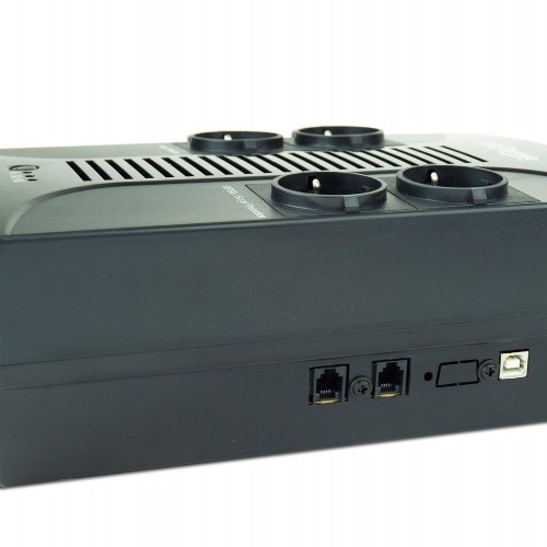 UPS GEMBIRD Line Int. cu sin. simulata, fara management, Brics, LED,  850VA/510W, AVR, 4x Schuko, baterie 1x 12V/7Ah, incarcare pana la 8h, montare perete, 