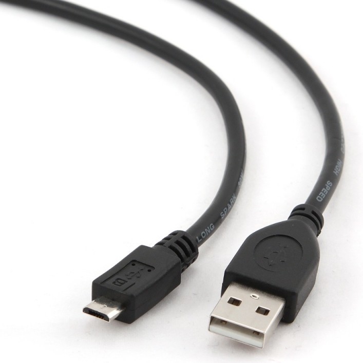 CABLU alimentare si date GEMBIRD, pt. smartphone, USB 2.0 (T) la Micro-USB 2.0 (T), 0.5m, negru, 