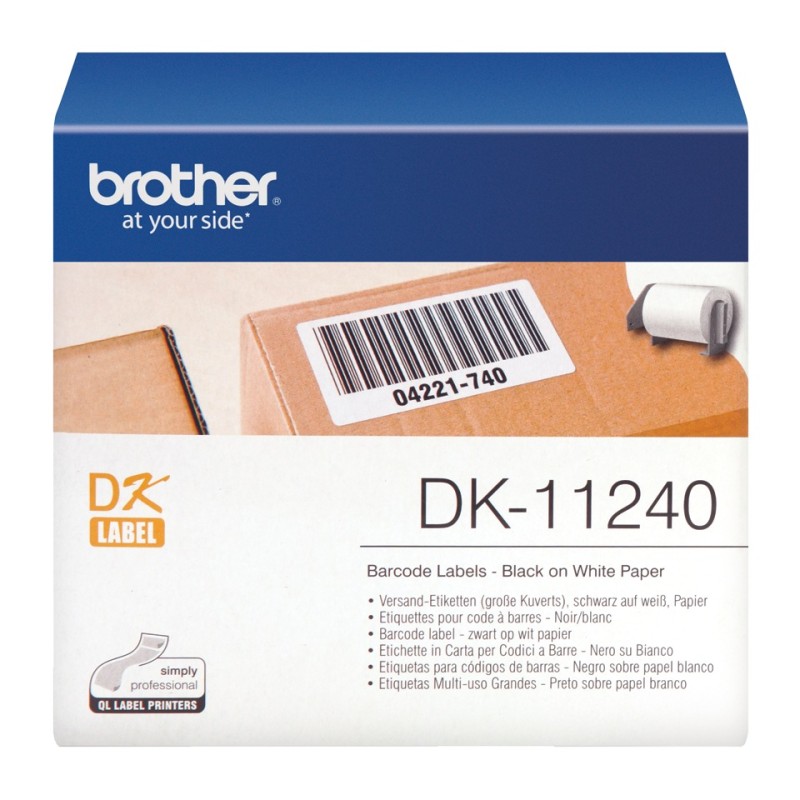 Banda Continua Hartie  Original Brother Black on White, DK11240, pentru P-TOUCH QL-1100|QL-1110N|QL-1050|QL-1060N|QL-570, 500, incl.TV 0 RON, 