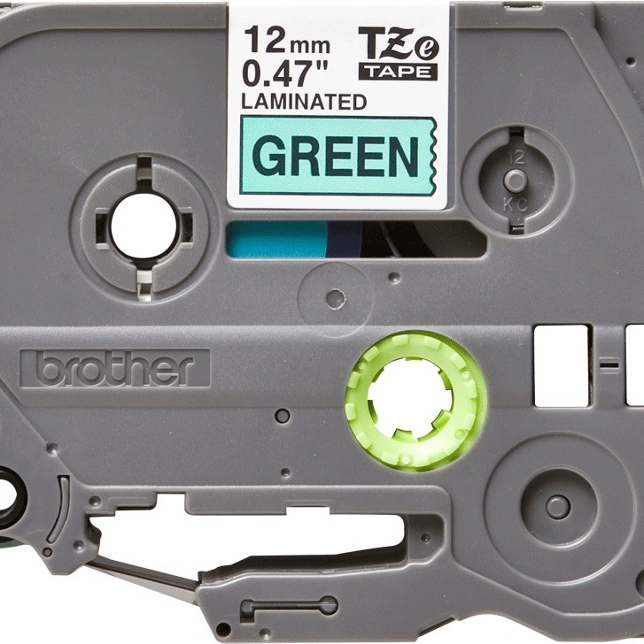 Banda Laminata Original Brother Black on Green, TZE731, pentru H105WB|P-TOUCH PT-E110VP|D400|D450|D600VP|E300VP|H110|P750W|PT-D210|PT-D210VP, 12mm x 8m, incl.TV 0 RON, 