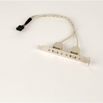 CABLU USB GEMBIRD splitter, USB 2.0 (T) la 2 x USB 2.0 (M), 25cm, transfera 1 USB din interior PC, pe bracket exterior, 