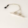 CABLU USB GEMBIRD splitter, USB 2.0 (T) la 2 x USB 2.0 (M), 25cm, transfera 1 USB din interior PC, pe bracket exterior, 