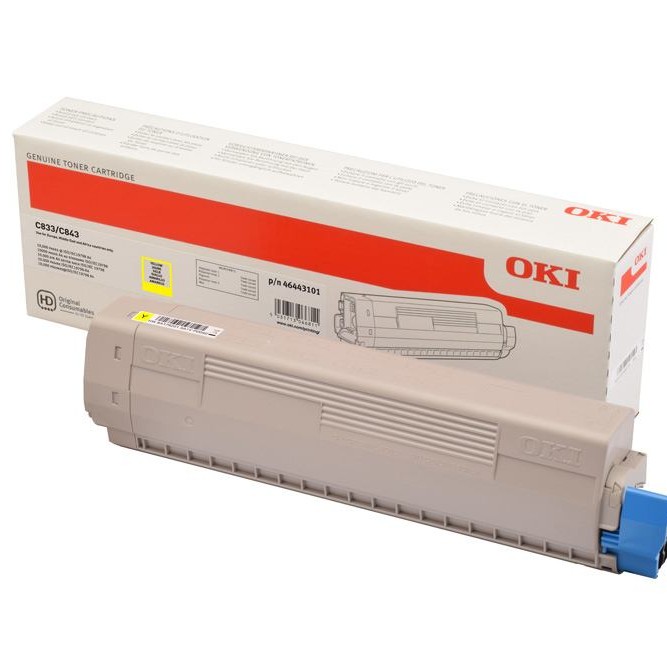 Toner Original OKI Yellow, 46443101, pentru C833|C843, 10K,