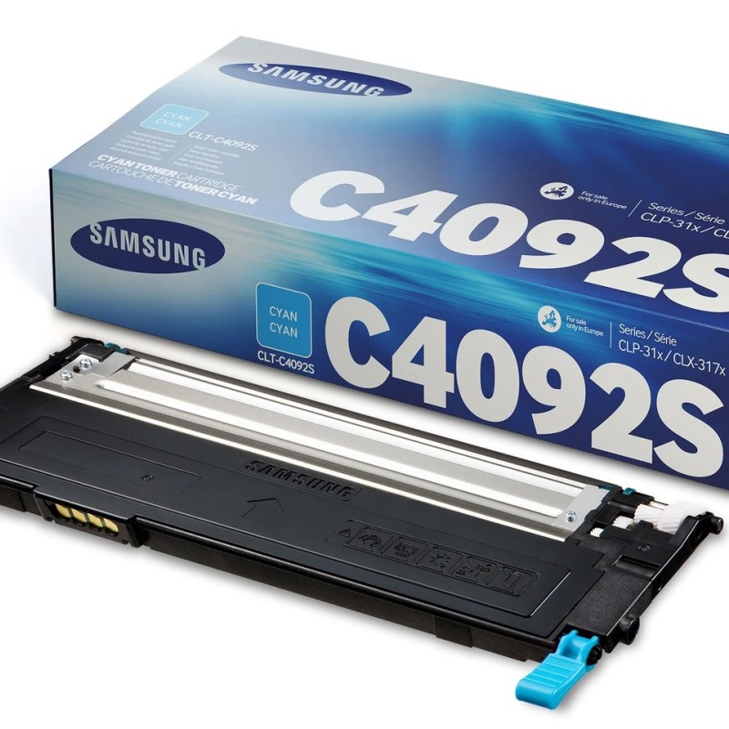 Toner Original Samsung Cyan, C4092S, pentru CLP-310|CLP-310N|CLP-315|CLP-315W|CLX-3170FN|CLX-3175|CLX-3175FN|CLX-3175FW|CLX-3175N, 1K, (timbru verde 1.2 lei) , 
