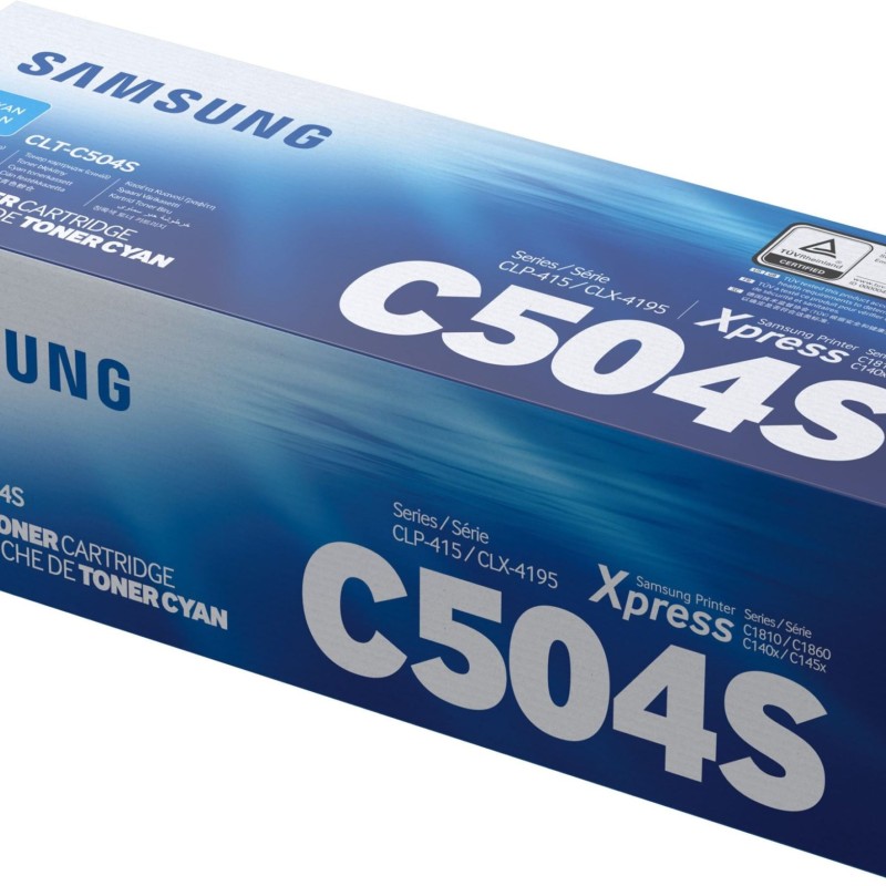 Toner Original Samsung Cyan, C504S, pentru CLP-415NW|CLX-4195FN|CLX-4195FW|CLX-4195N|SL-C1810W, 1.8K, (timbru verde 1.2 lei) , 