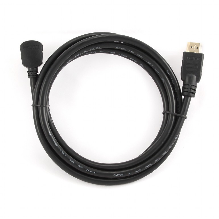 CABLU video GEMBIRD, HDMI (T) la HDMI (T), 1.8m, conectori auriti, rezolutie maxima 4K (3840 x 2160) la 60 Hz, 90 grade, negru, 