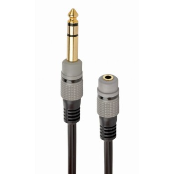 ADAPTOR audio GEMBIRD stereo (1 x 6.35 mm jack T la 1 x 3.5 mm jack M), 0.2M, negru, 