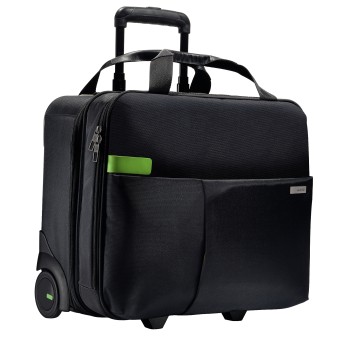 TROLLER LEITZ, pt. notebook de max. 15.6 inch, 2 compartimente, buzunar frontal | buzunar lateral, waterproof, poliester, negru, 