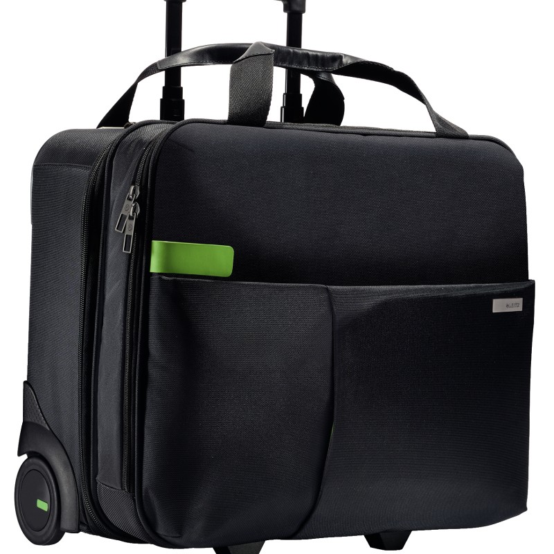 TROLLER LEITZ, pt. notebook de max. 15.6 inch, 2 compartimente, buzunar frontal | buzunar lateral, waterproof, poliester, negru, 