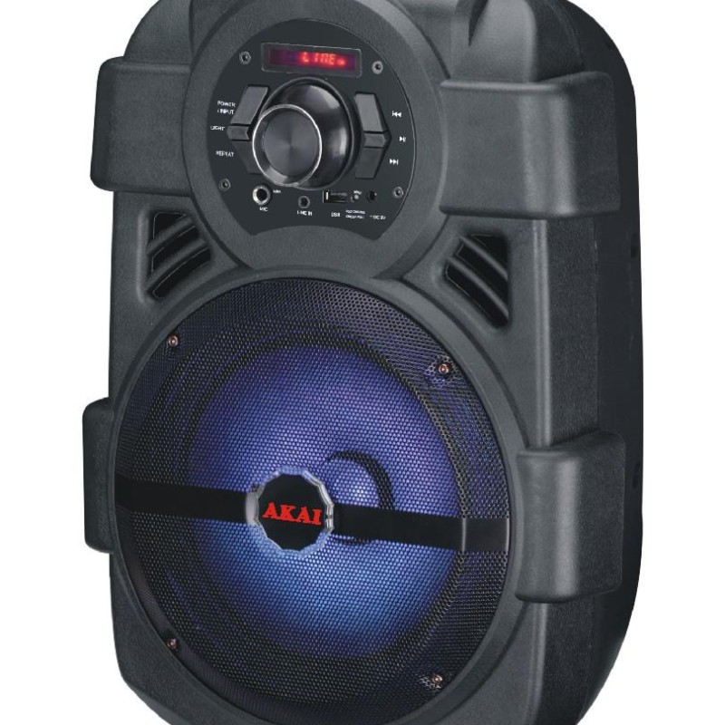 BOXE portabile AKAI, compact 1.0, RMS Micro SD card, microfon cu fir, Bluetooth, conector Bluetooth, USB, negru, 