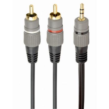 CABLU audio GEMBIRD stereo (3.5 mm jack la 2 x RCA), 1.5m, conectori auriti, 