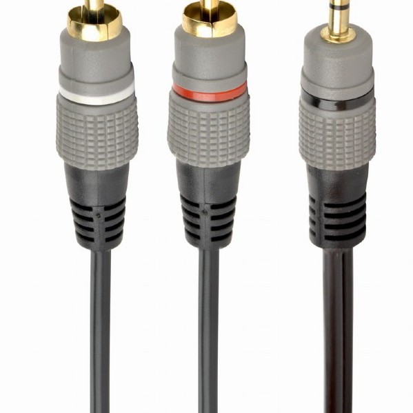 CABLU audio GEMBIRD stereo (3.5 mm jack la 2 x RCA), 1.5m, conectori auriti, 